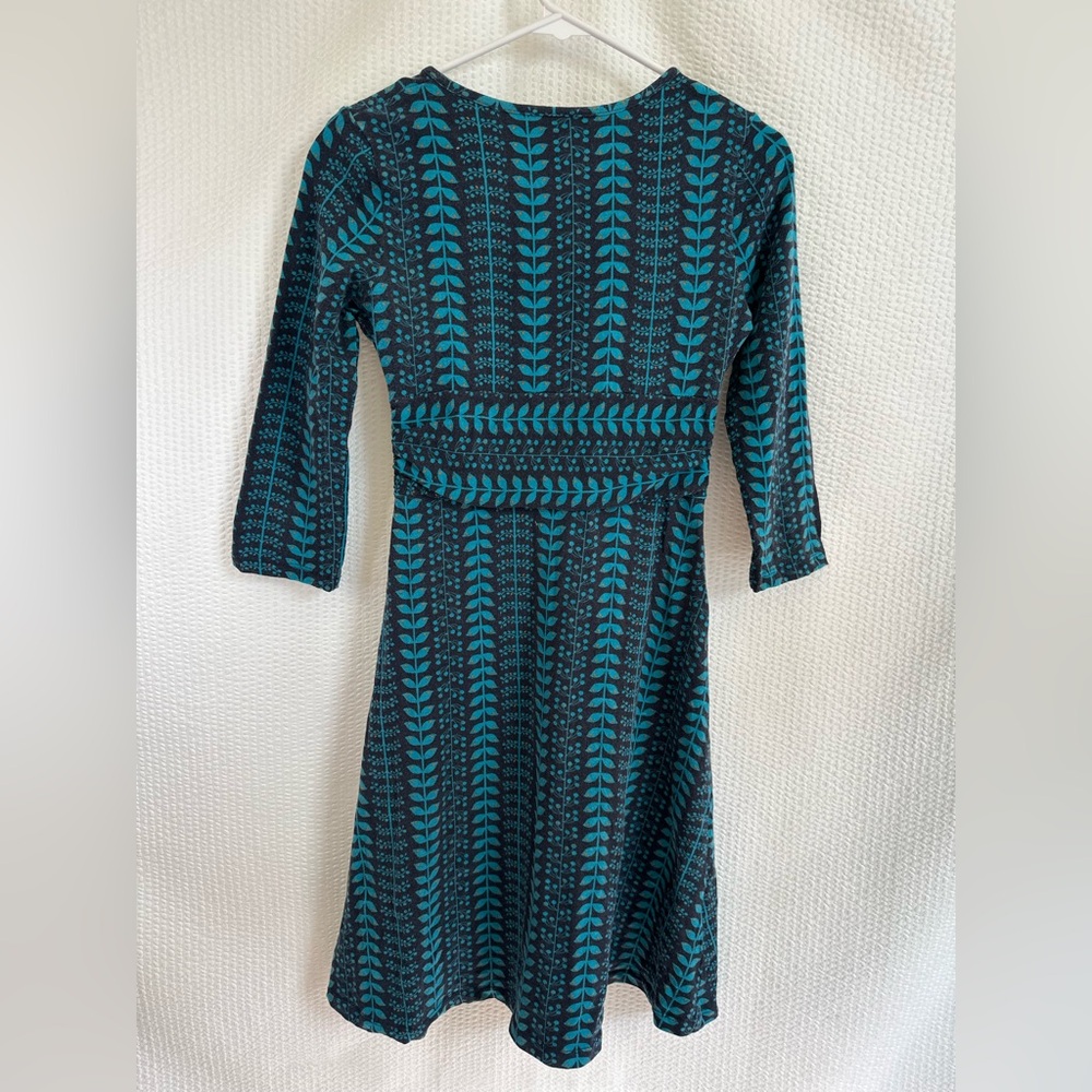 Patagonia Margot Women’s Teal Blue Black Midi Elbow Sleeve Dress Size: XS - Picture 3 of 8
